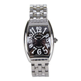 フランクミュラー トノーカーベックス 腕時計 1752B クオーツ ブラック文字盤 ステンレススチール レディース FRANCK MULLER 【中古】